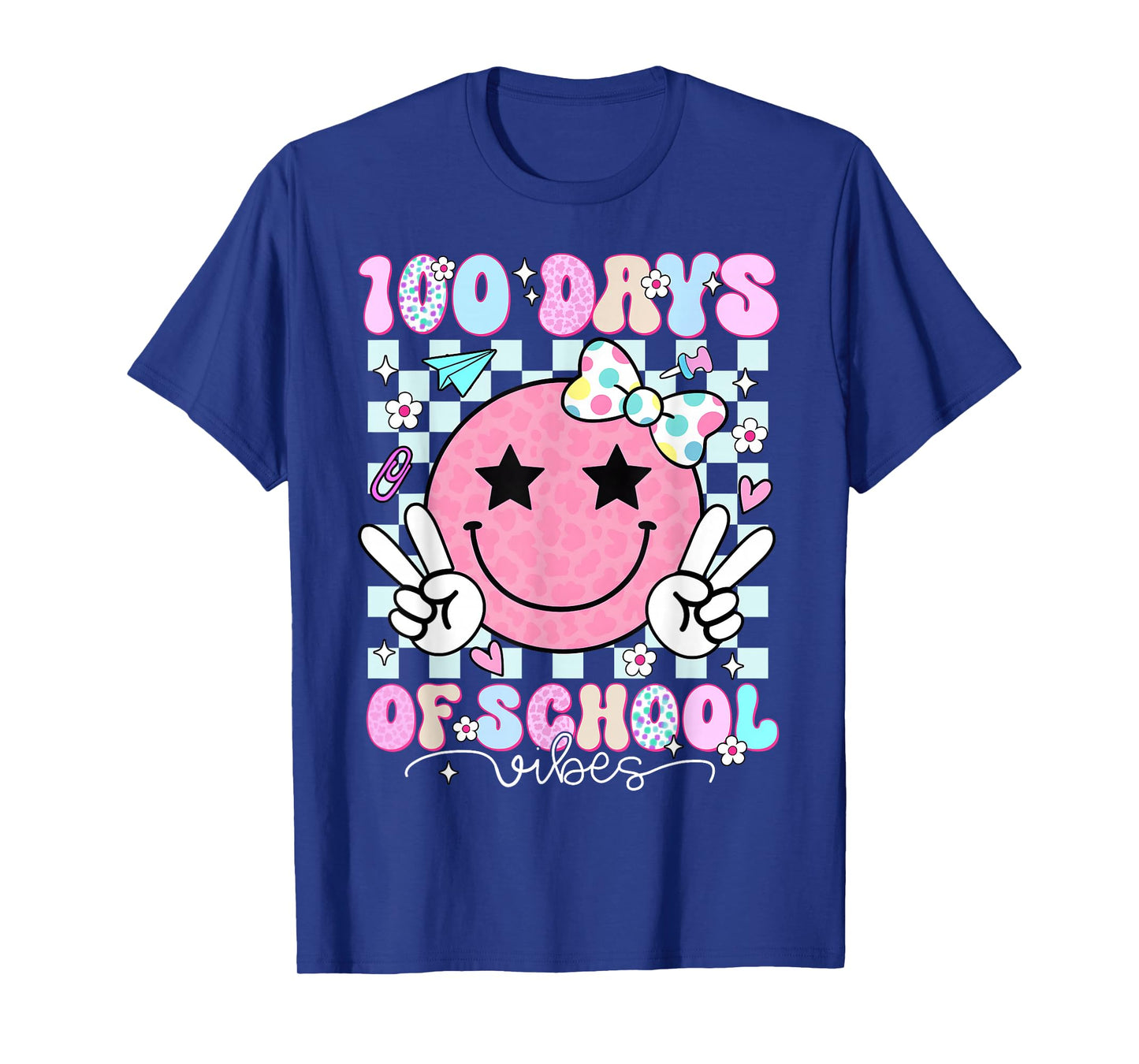 100th Day of School Vibes Cute Smile Face 100 Days of School T-Shirt