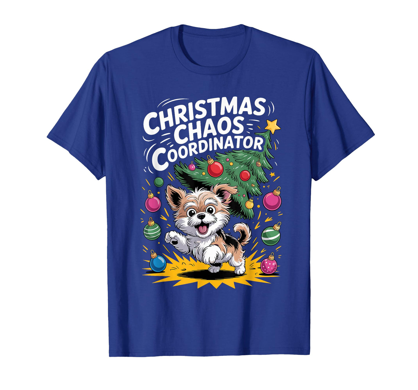 Christmas Chaos Coordinator Xmas Puppy Funny Morkie T-Shirt