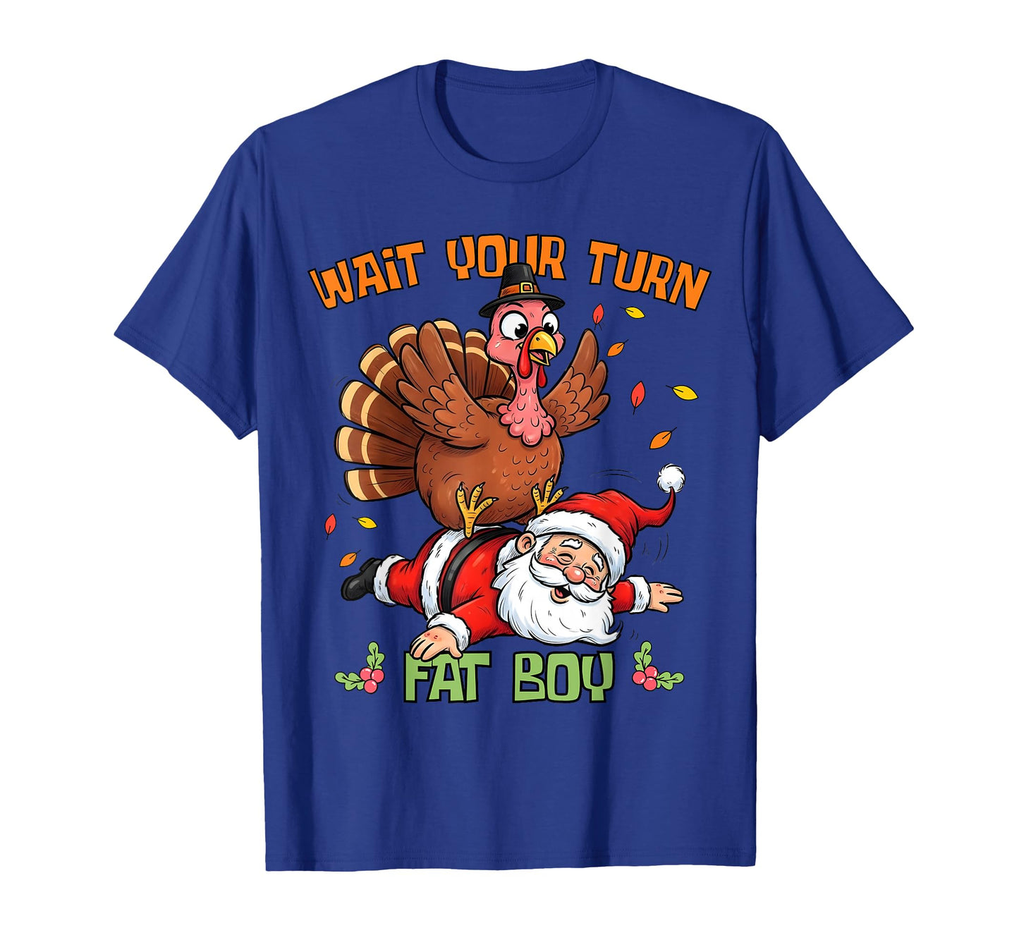 Funny Thanksgiving Christmas Turkey vs Santa for Men Women T-Shirt