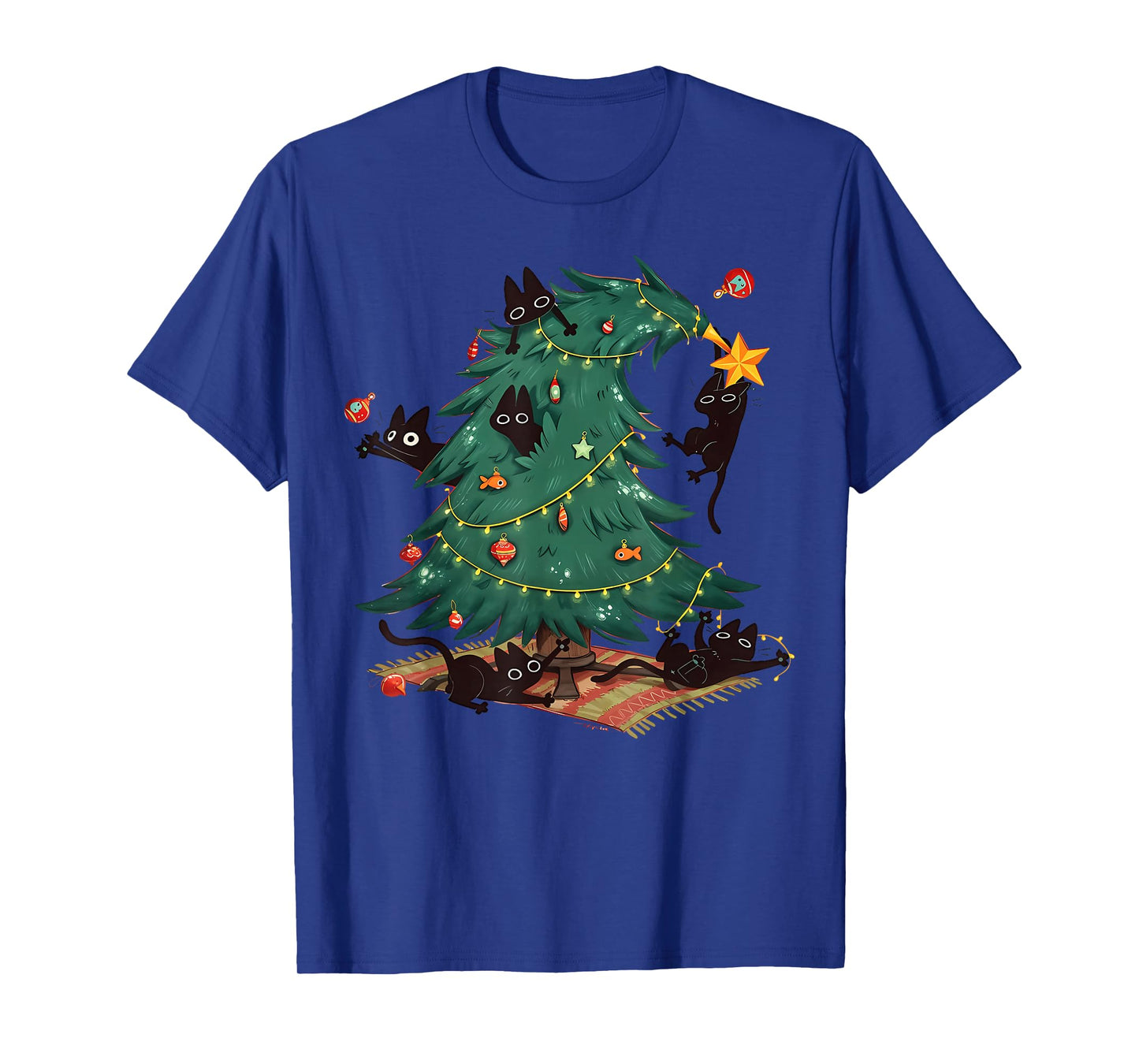 Meowy Catmas Cat Christmas Tree Xmas Funny Santa Cat T-Shirt