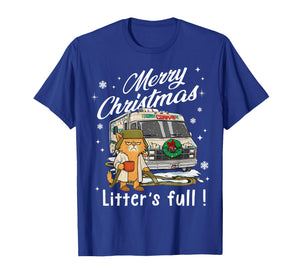 Merry Christmas Litter’s Full Funny Cat Lover Sarcastic Xmas T-Shirt