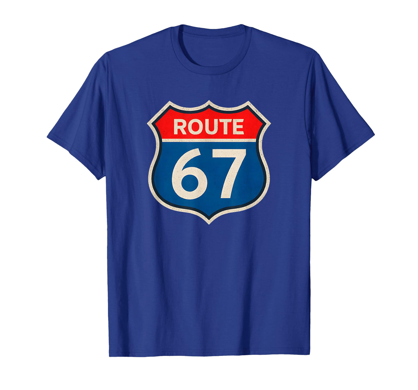 Retro Route 67 Meme Six Seven Aura Energy Number 67 Humor T-Shirt