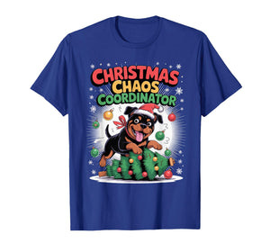 Christmas Chaos Coordinator Xmas Puppy Funny Rottweiler T-Shirt