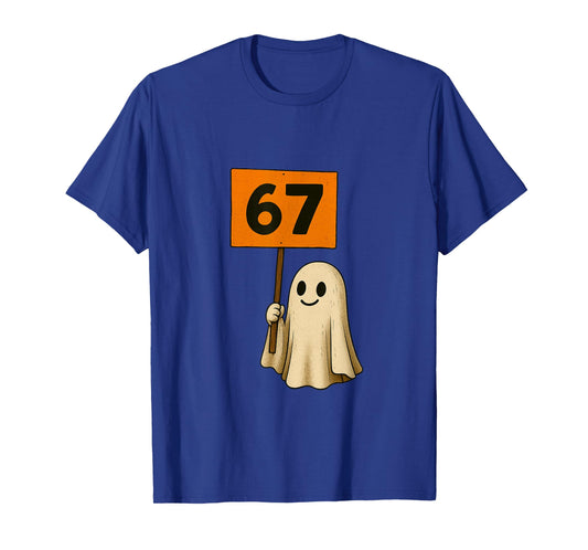 67 Cute Halloween Ghost Vintage Minimalist Design T-Shirt