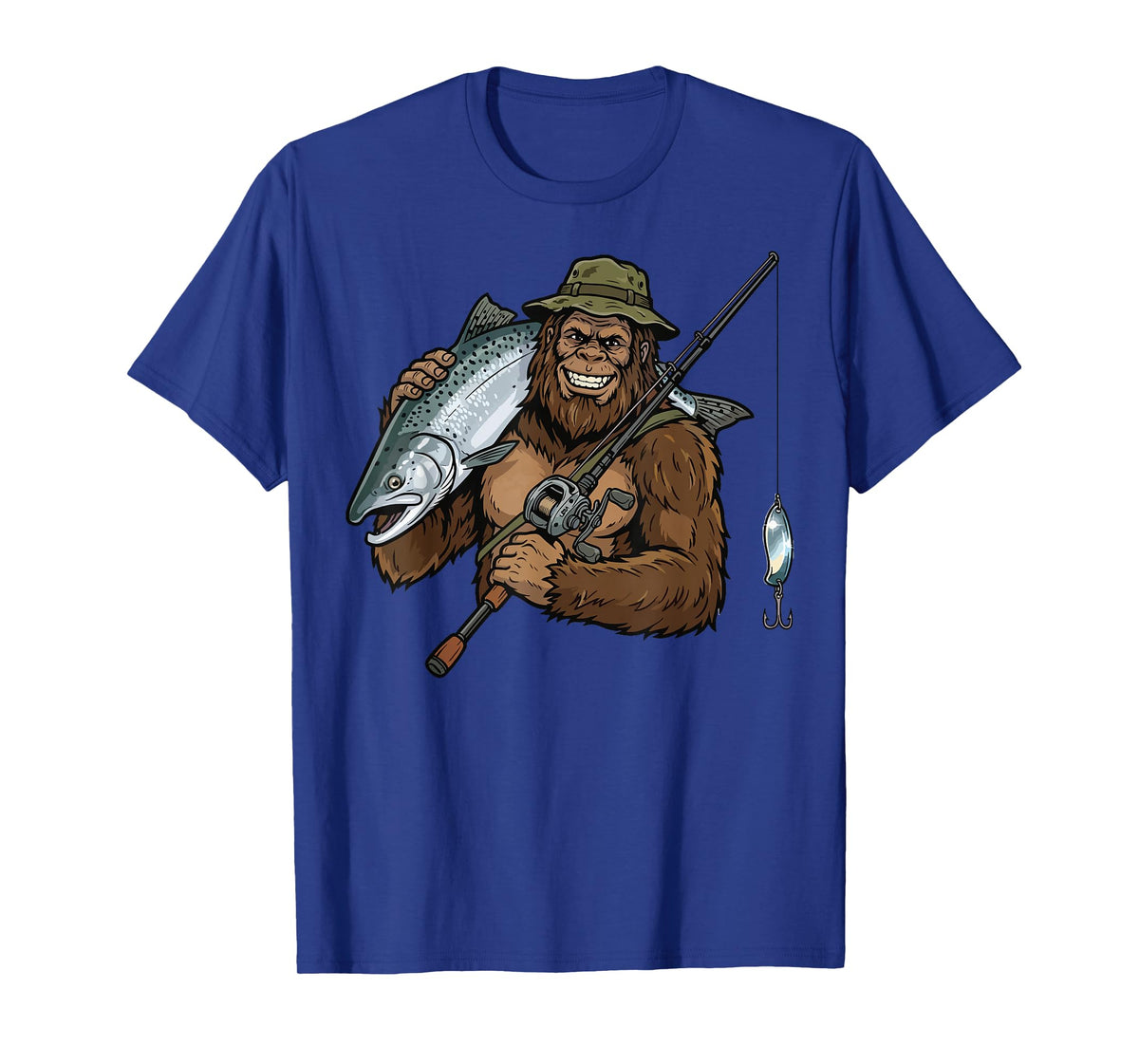 King Salmon Fishing Funny Bigfoot T-Shirt