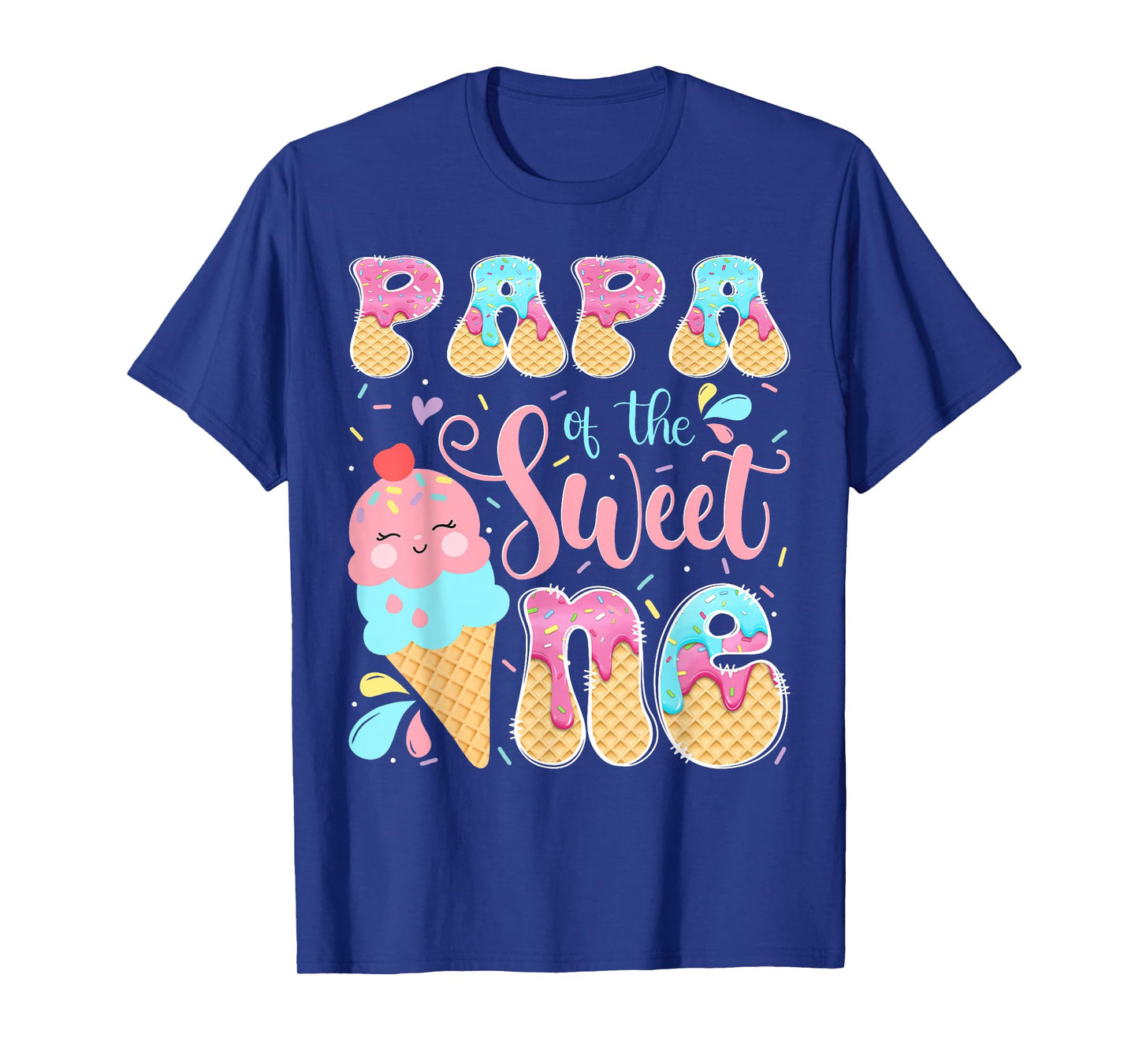Papa of The Sweet One Ice Cream 1St Birthday Girl T-Shirt