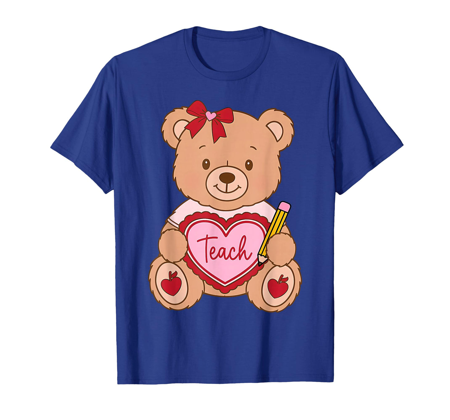 Teacher Bear Valentine Tech Valentines Day Girl Boy Teen Kid T-Shirt