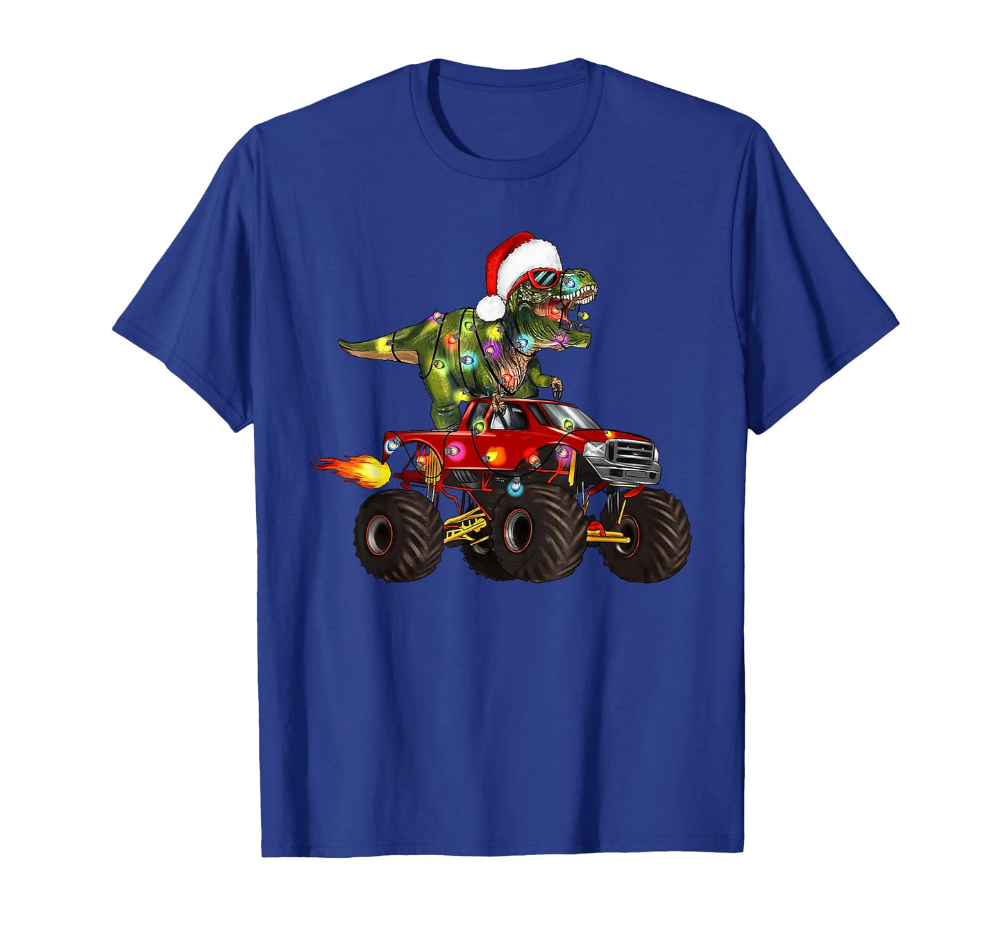 T-Rex Dinosaur Christmas Monster Truck for Kids Boys Xmas T-Shirt