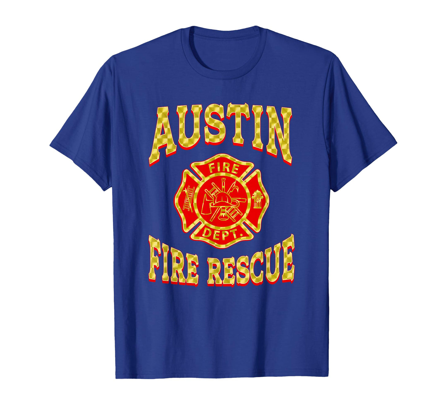 Retro Austin Fire Department Patch Flag Texas Firefighter T-Shirt