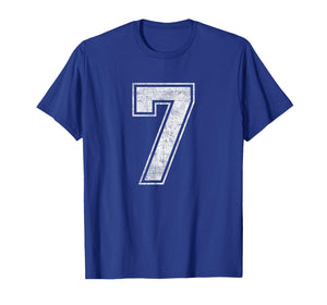 Funny 7 Number Seven Graphic Group Halloween Birthday Retro T-Shirt