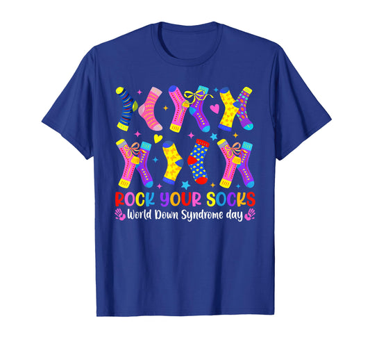 Rock Your Socks Down Syndrome Awareness Girl Women Kid T-Shirt
