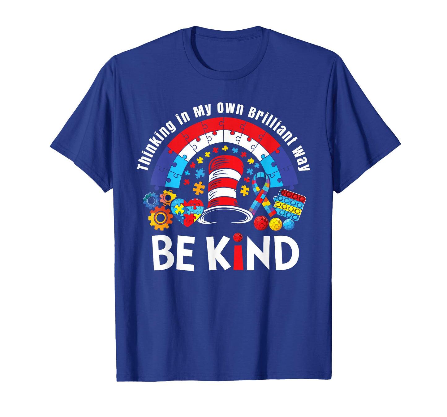 Autism Awareness Teacher Be Kind Why Fit in Doctor Cat Hat T-Shirt
