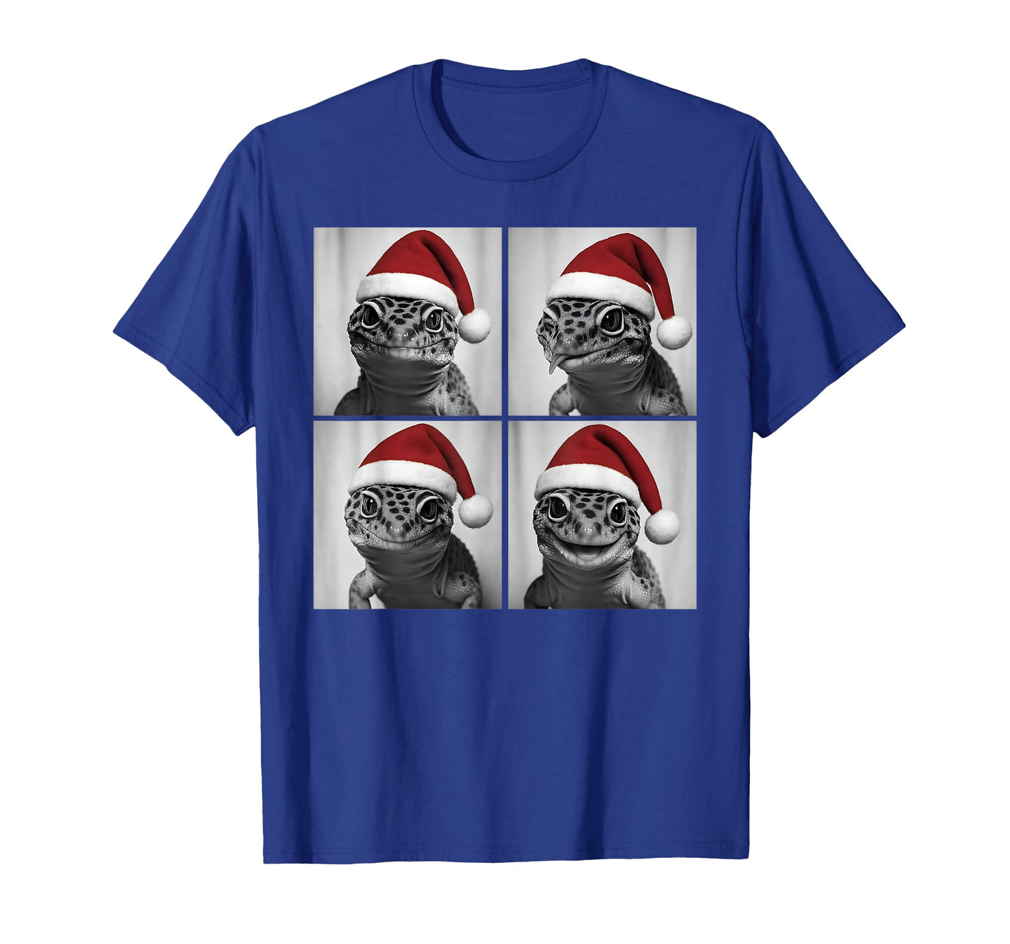 Funny Christmas Leopard Gecko Santa Photo Booth T-Shirt
