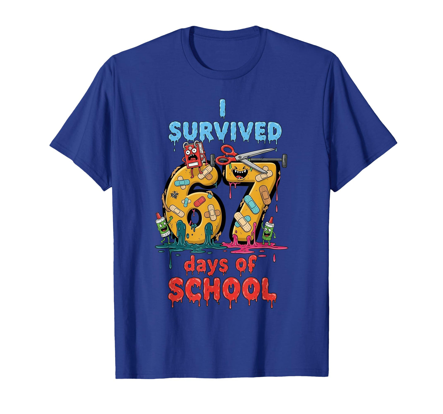 I Survived 67 Days of School Teachers Students Monster T-Shirt