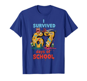 I Survived 67 Days of School Teachers Students Monster T-Shirt