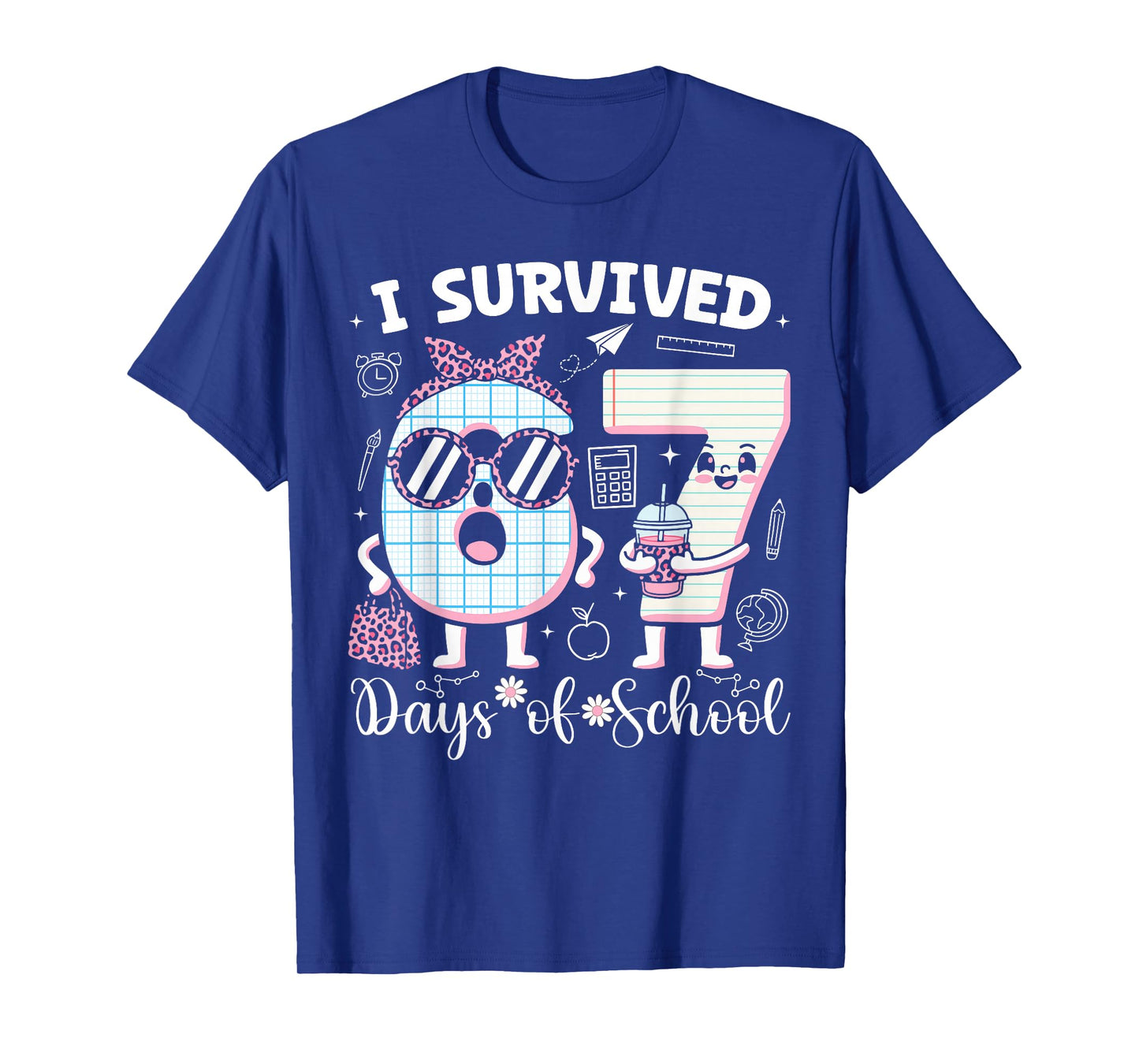 I Survived 67 Days of School Teacher Student Leopard Coffee T-Shirt