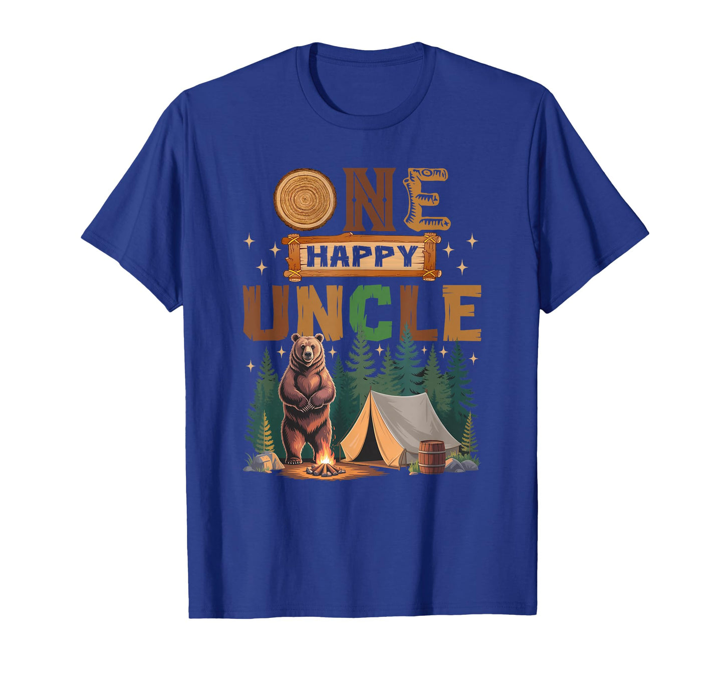 One Happy Uncle Camper 1St Birthday Camping Bear T-Shirt