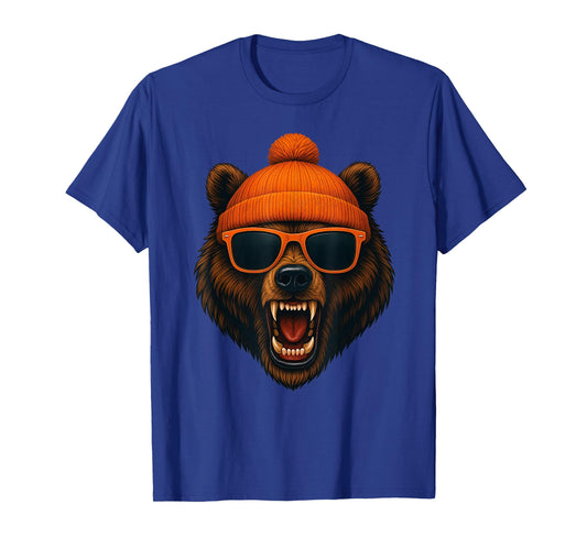 Bear with Sunglasses and Beanie Men Women Kids T-Shirt