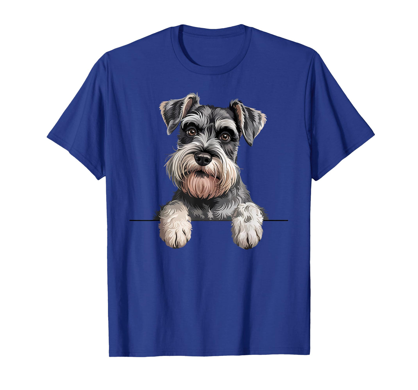 Schnauzer Funny Peeking Pocket Puppy Dog Lover T-Shirt