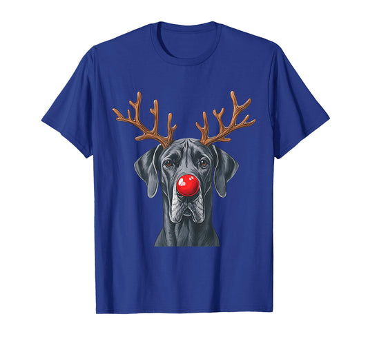 Reindeer Great Dane Christmas Great Dane Dog Mom Dog Lover T-Shirt