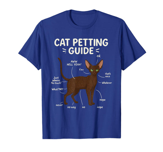 Devon Rex Cat Petting Guide Funny Cat Lover T-Shirt