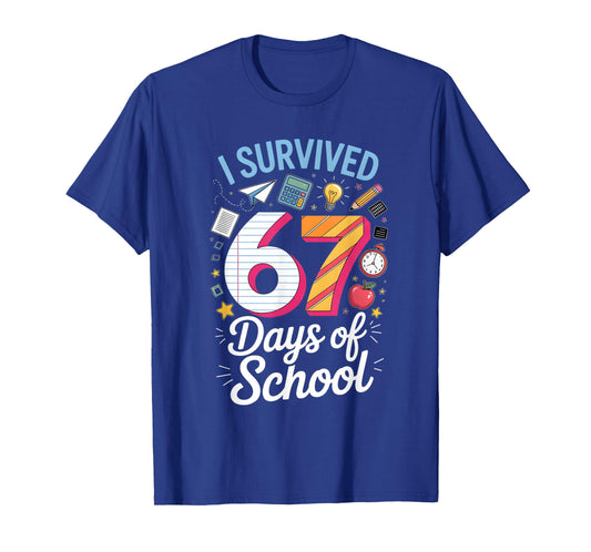 I Survived 67 Days of School Teacher Student Meme T-Shirt