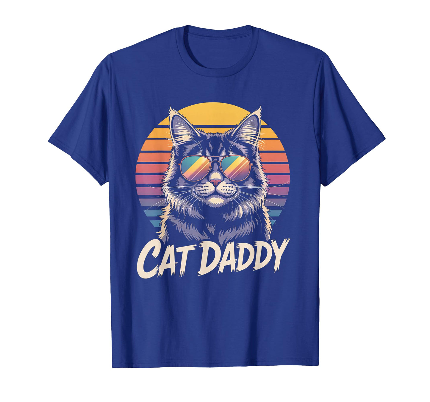 Cat Daddy Sunglasses Retro Sunset Fur Papa Kitten Vintage T-Shirt