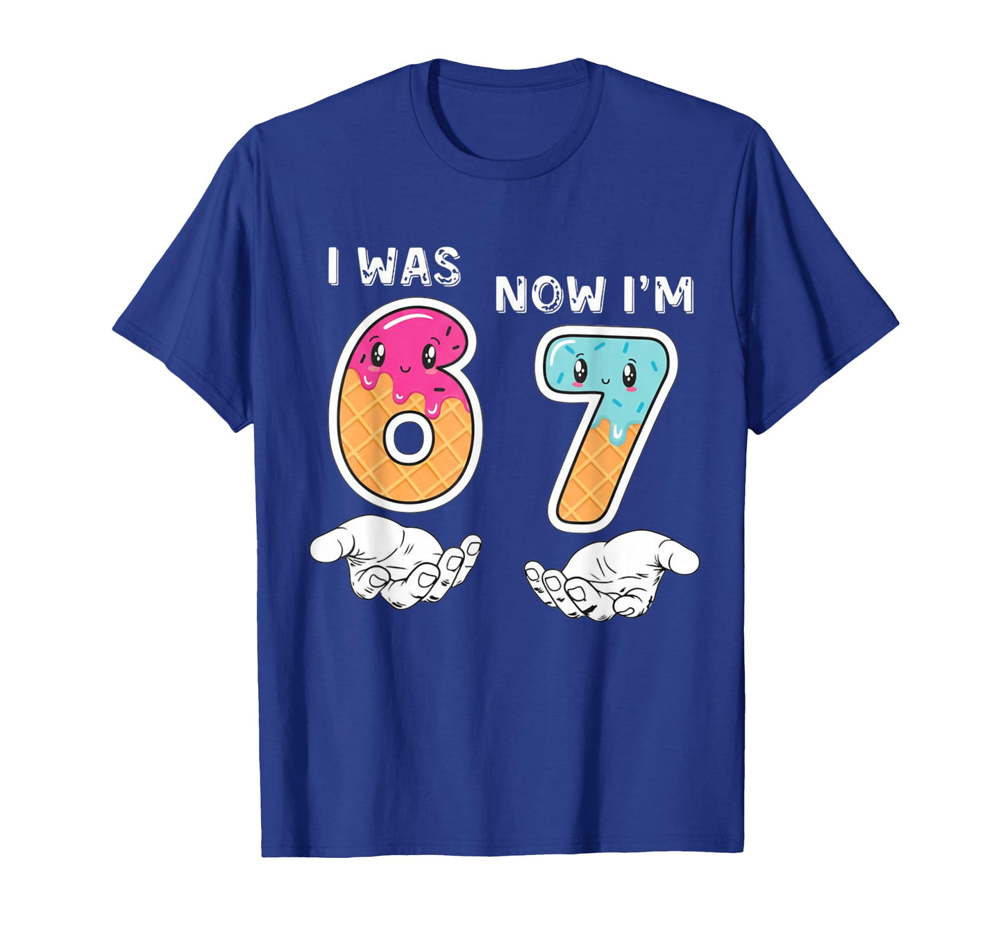 7 Year Old Birthday I was 6 Now I'm 7 67 Funny for Kids T-Shirt