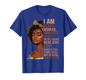 I Am Black Woman History Month Educated HBCU Black Girls T-Shirt