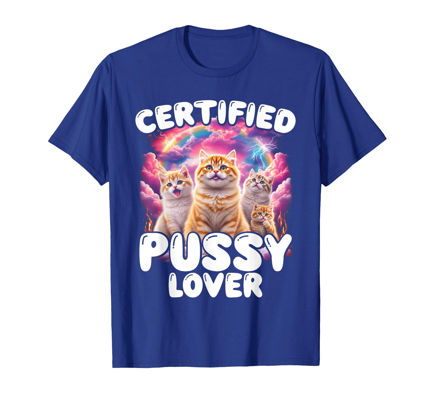 Funny Cat Meme Pussy Lover Inappropriate Embarrassing Cat T-Shirt