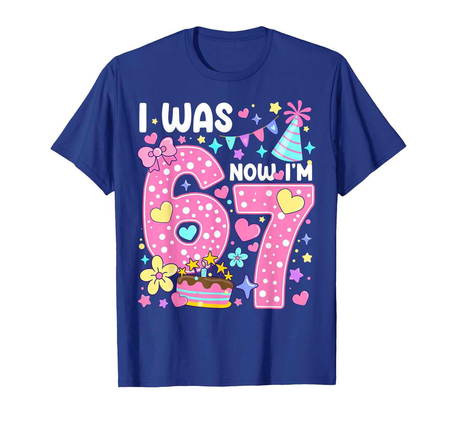 7 Year Old Birthday I was 6 Now I'm 7 67 Meme T-Shirt