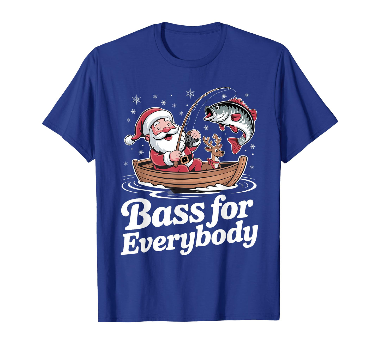 Christmas Santa Bass for Everybody Fishing Holiday Fisherman T-Shirt