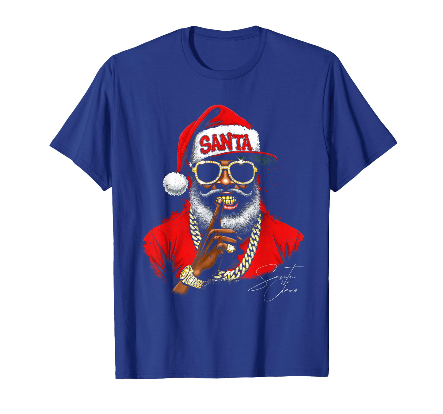 Funny African American Santa Christmas Graphic for Men T-Shirt