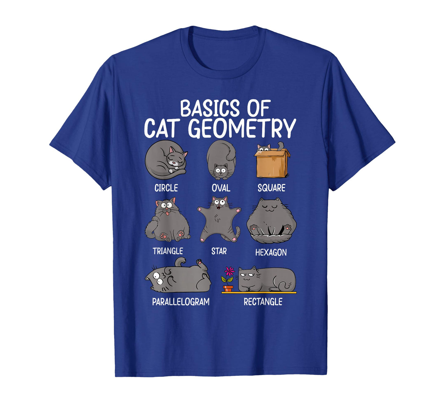 Cat Geometry Design Math Funny Cat Tee for Cat Dad & Kids T-Shirt