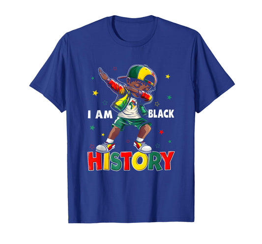 I Am Black History Month African American Dabbing Boys Kids T-Shirt