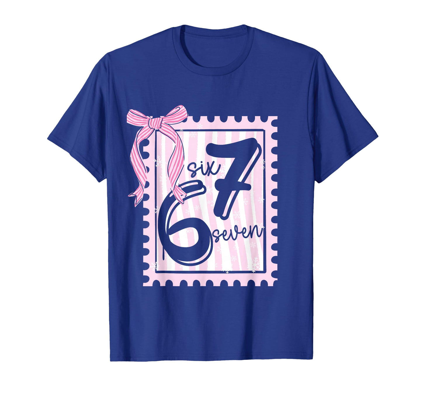 Six Seven Coquette Bow 67 Meme Gen Alpha Joke Viral Number T-Shirt