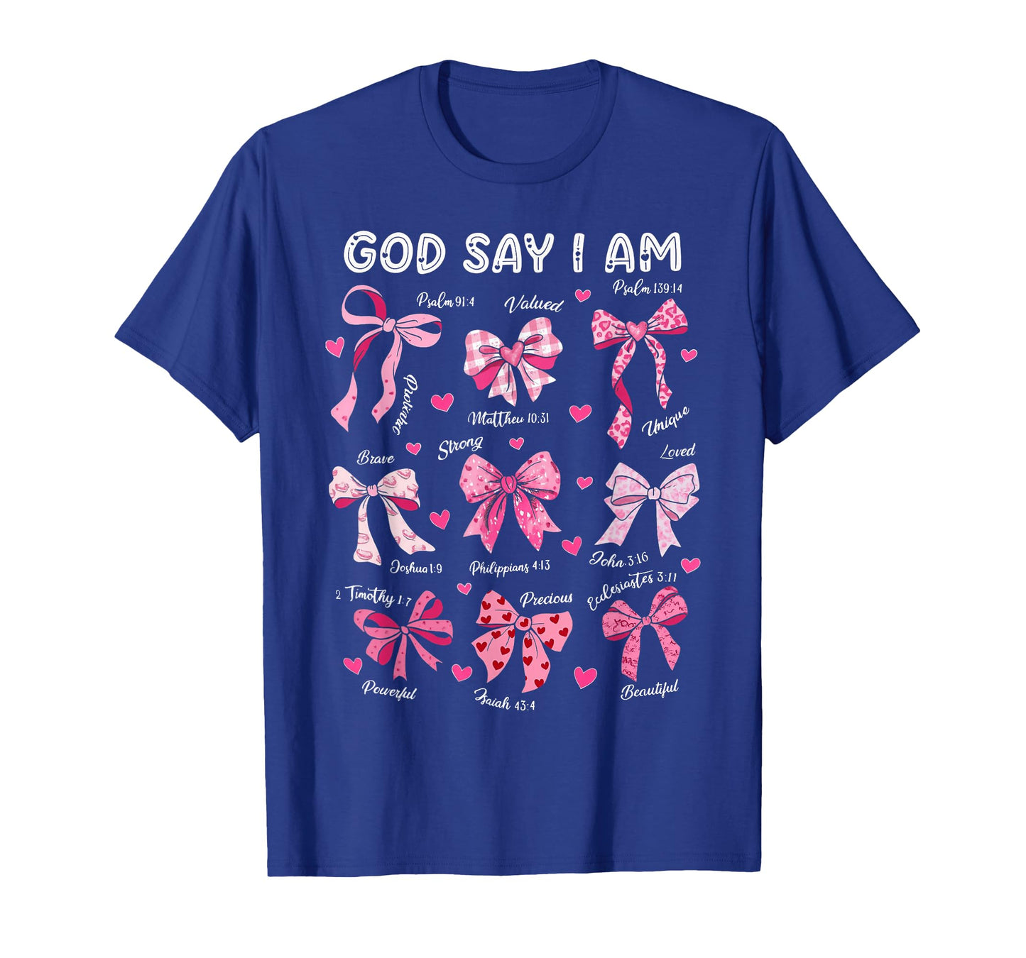 Bow God Say I Am Christian Girl Teen Women Bible Verse Jesus T-Shirt