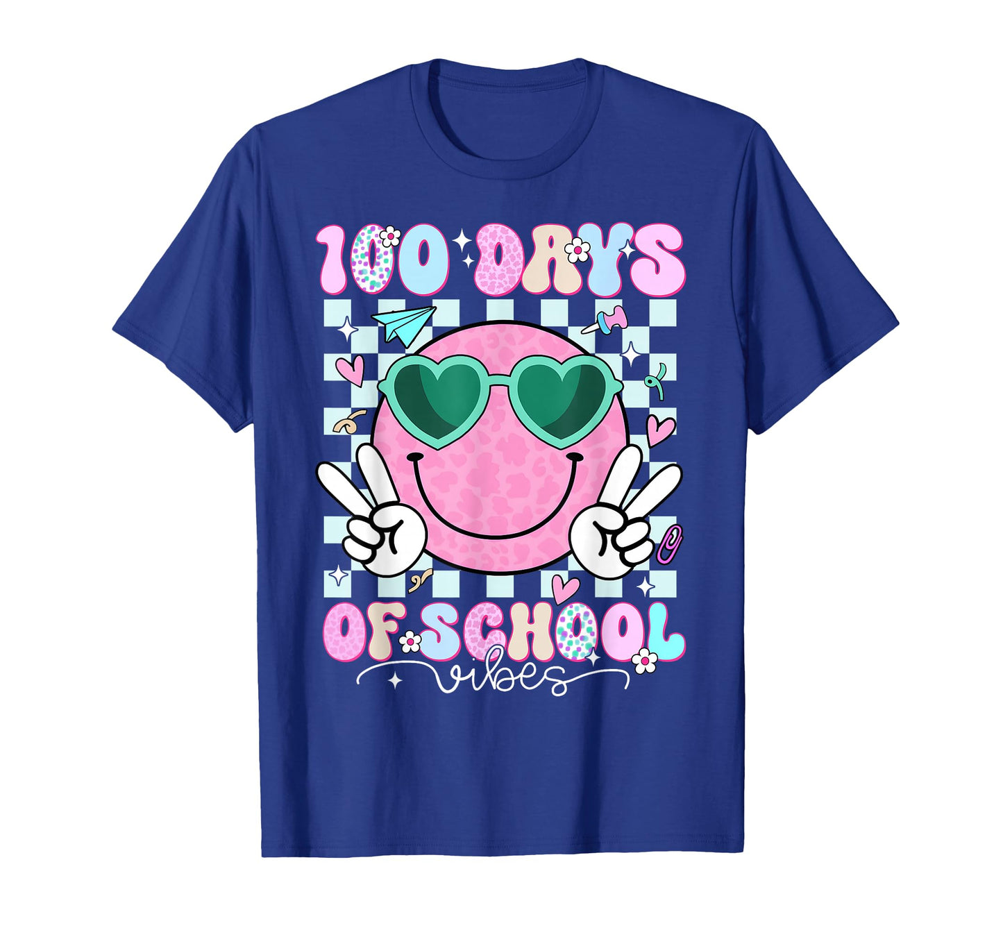 100th Day of School Vibes Cute Smile Face 100 Days of School T-Shirt