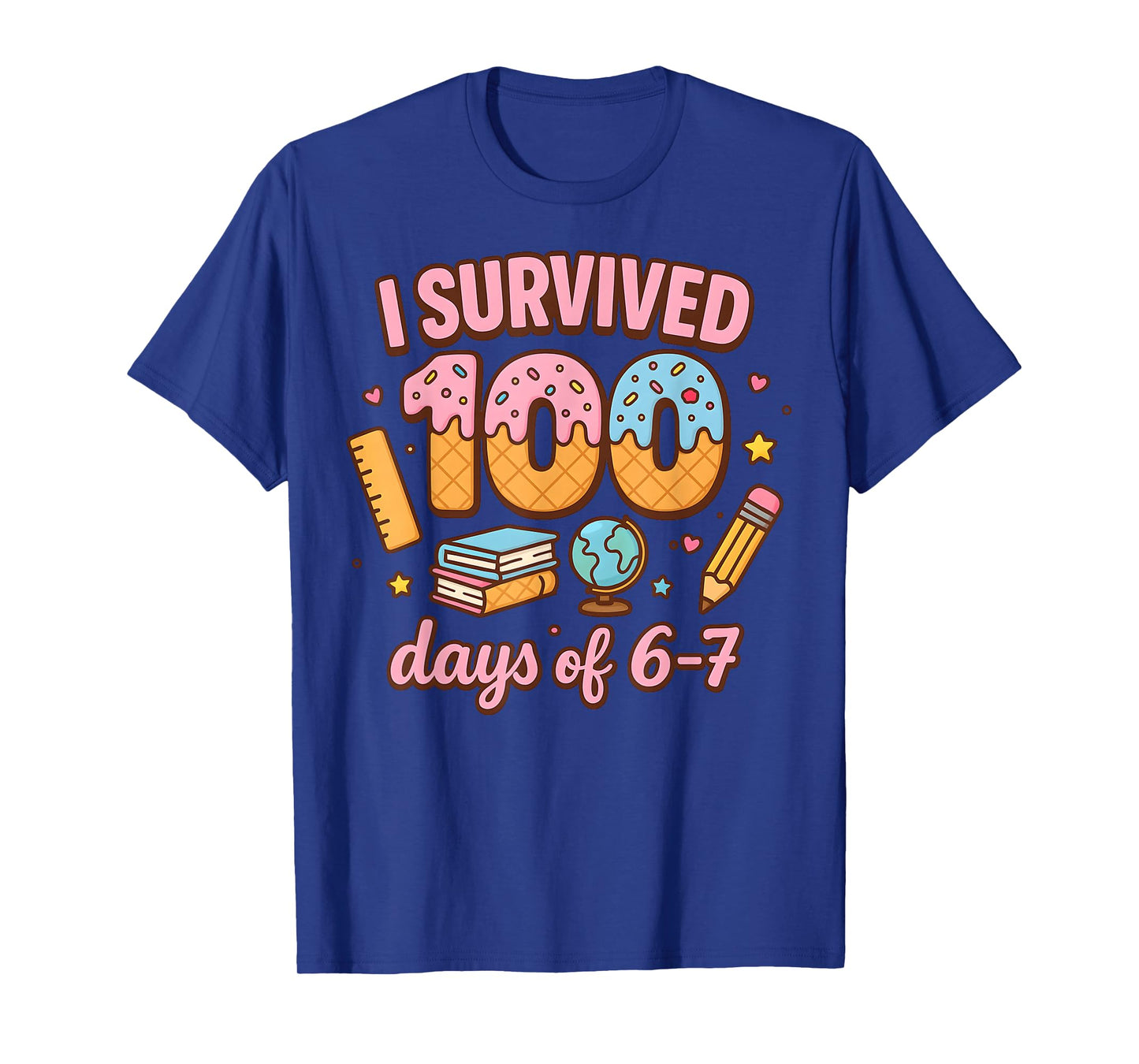 Funny 67 100th Day of School Teacher 100 Days 6 7 Meme 6-7 T-Shirt