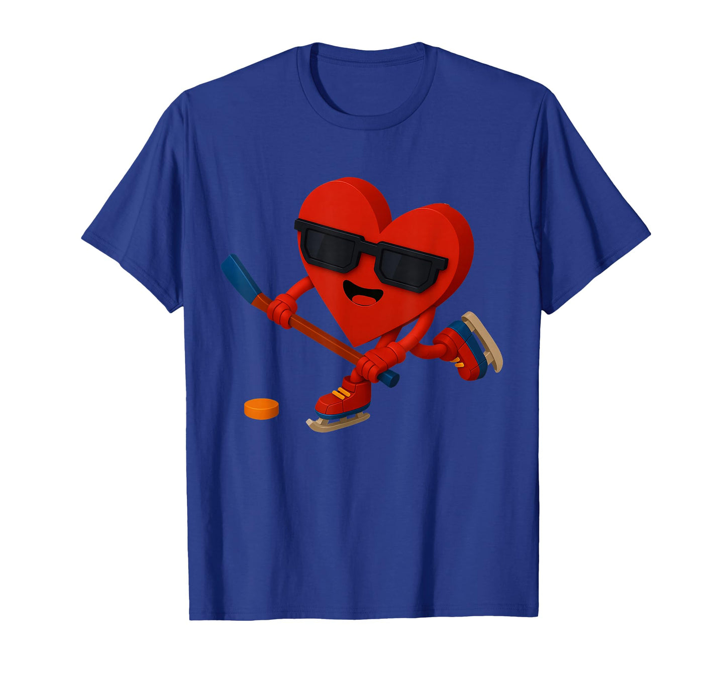 Ice Hockey Valentines Day Cute Funny Heart Love Boys Kids T-Shirt