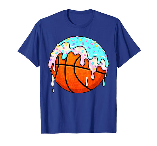 Basketball Hoop Ice Cream Drip Sport Player Boys Girls Youth T-Shirt
