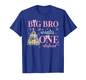 Big Bro in a Winter Onederland Birthday Girl Christmas Tree T-Shirt