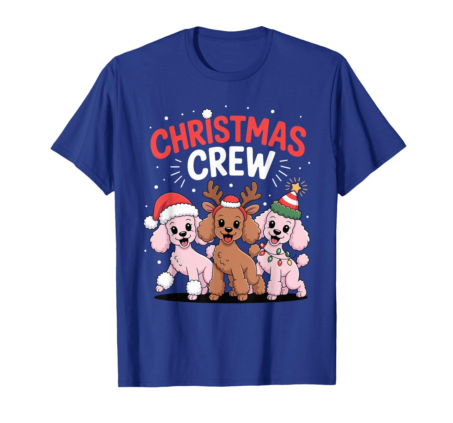 Christmas Crew Xmas Puppy Dog Breed Funny Christmas Poodle T-Shirt