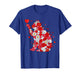 Floral Cat Heart Valentines Day Meow Kitty Kitten Cat Lover T-Shirt