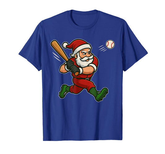Funny Christmas Santa Baseball Pajamas Xmas Men Boys Kids T-Shirt