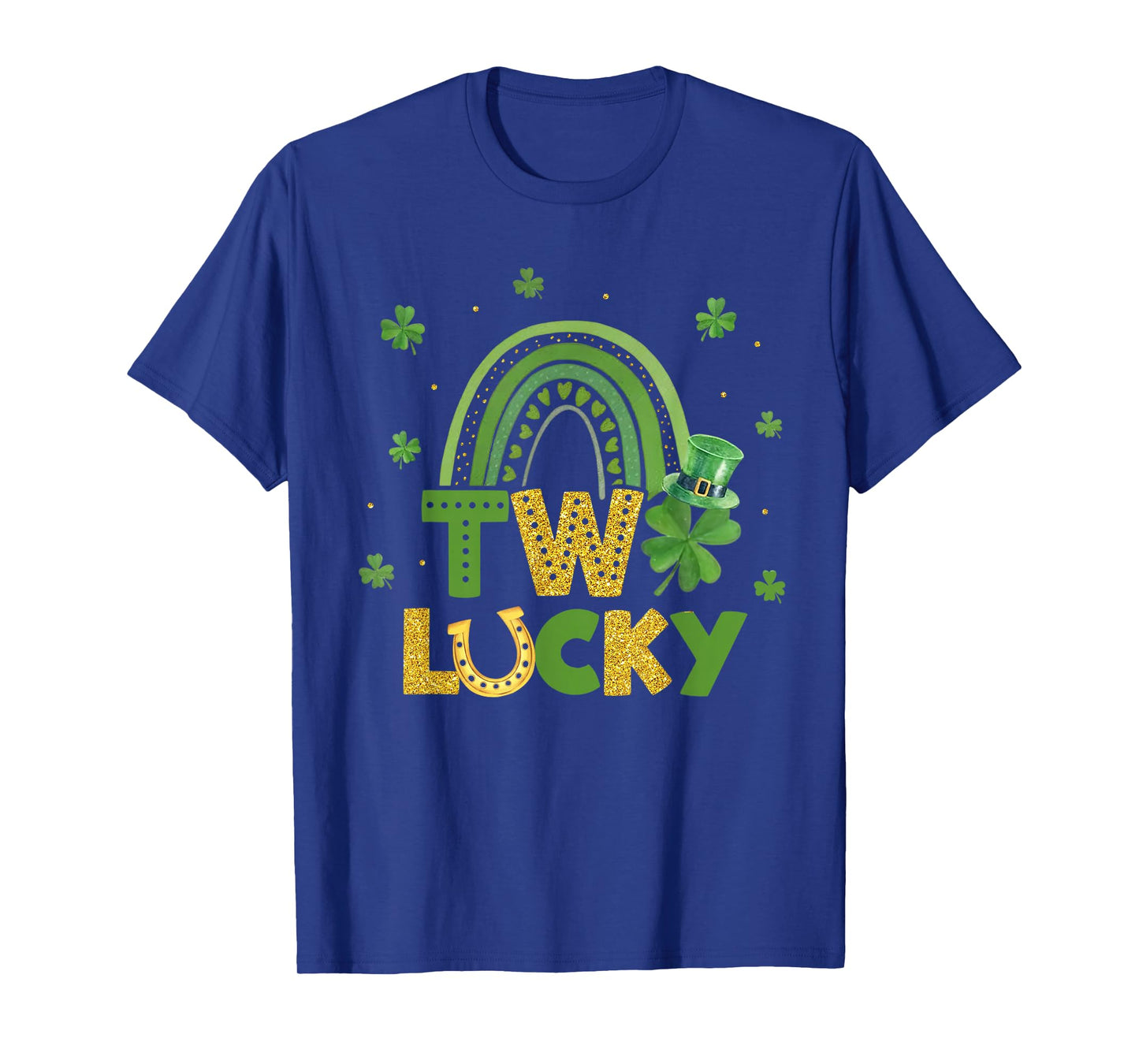 2nd Birthday Rainbow Shamrock Two Lucky 2 Year Old Girl Boy T-Shirt