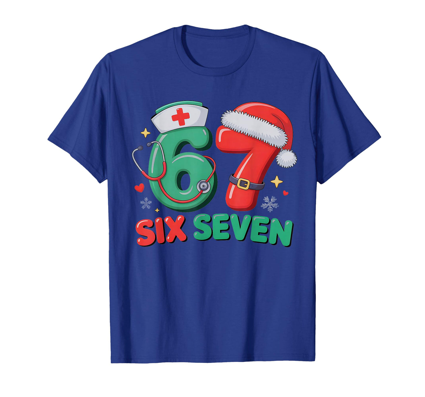Trendy 67 Christmas Nurse Pediatric Physician Slang Six T-Shirt