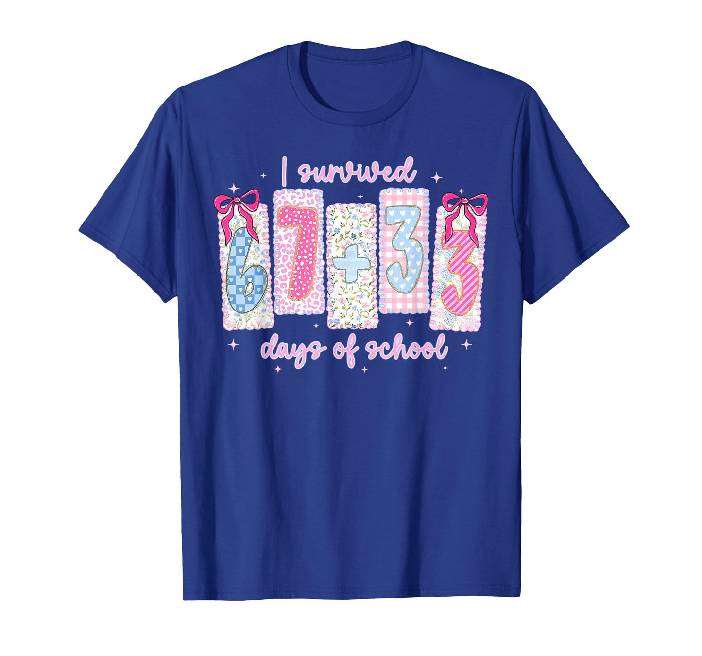 I Survived 67 + 33 Days of School Coquette Bow Girl Kid T-Shirt