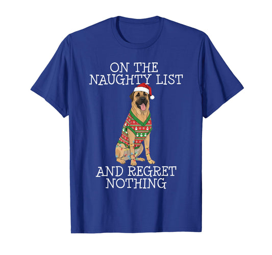Funny Christmas Anatolian Shepherd Dog Naughty List T-Shirt