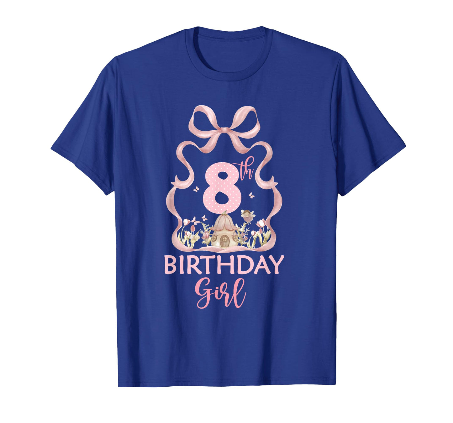 It's My 8th Birthday Fairy Coquette Pink Bow Girl 8 Year Old T-Shirt